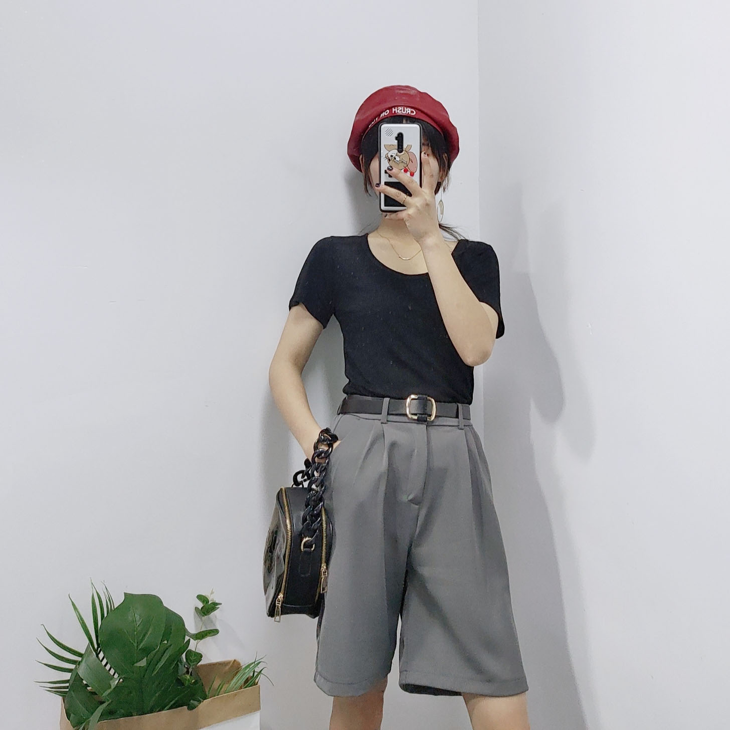 短裤女夏宽松2020新款显瘦中裤高腰黑色休闲阔腿西装五分裤潮ins