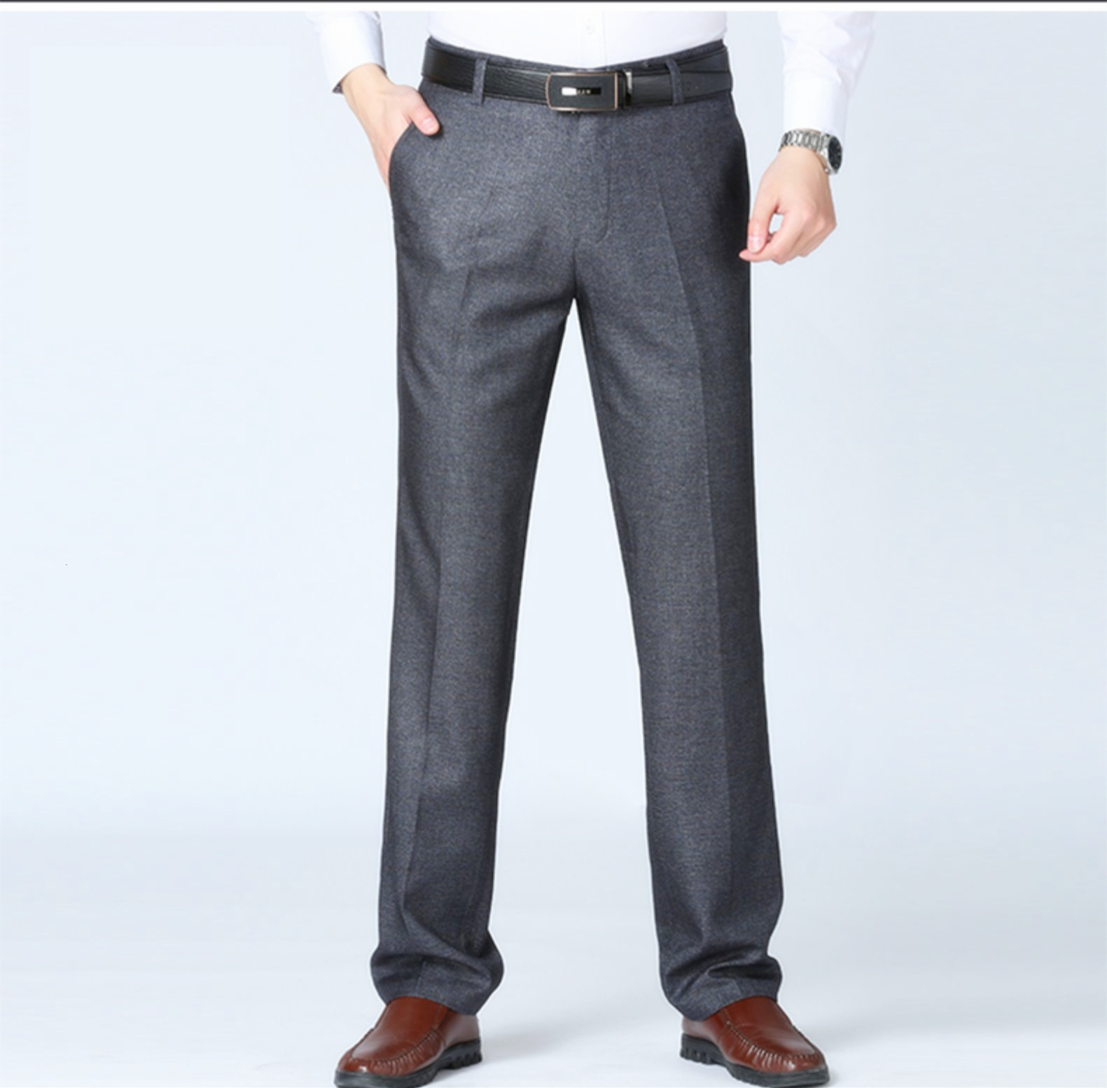 西裤男夏款2020新款中年男裤爸爸装西装裤直筒免烫休闲西裤薄