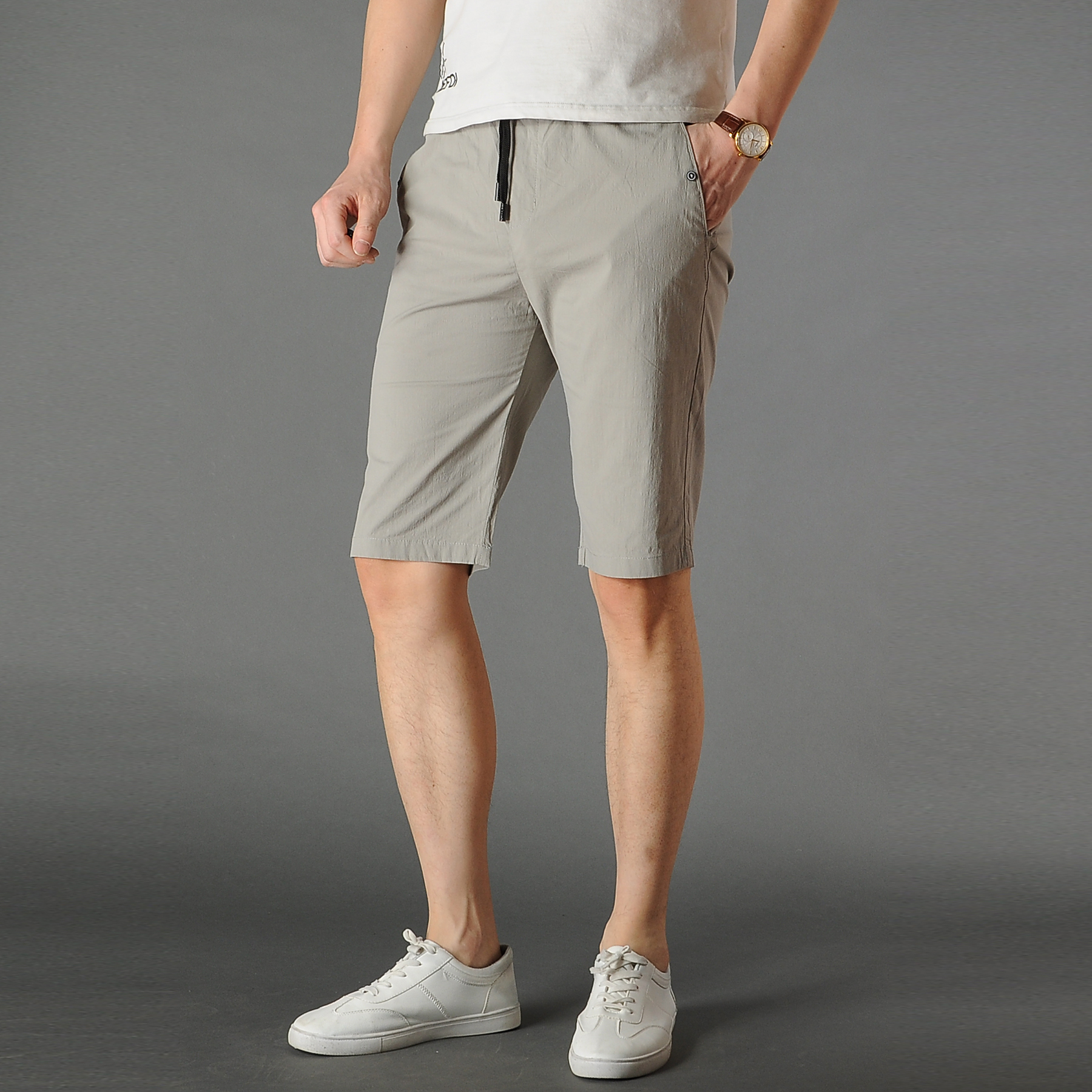 超爽速干锦纶中裤六分裤男宽松中裤短裤冰丝