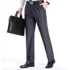 批发2020年夏季薄款男士新款中老年西裤宽松休闲免烫有褶西裤爸爸装