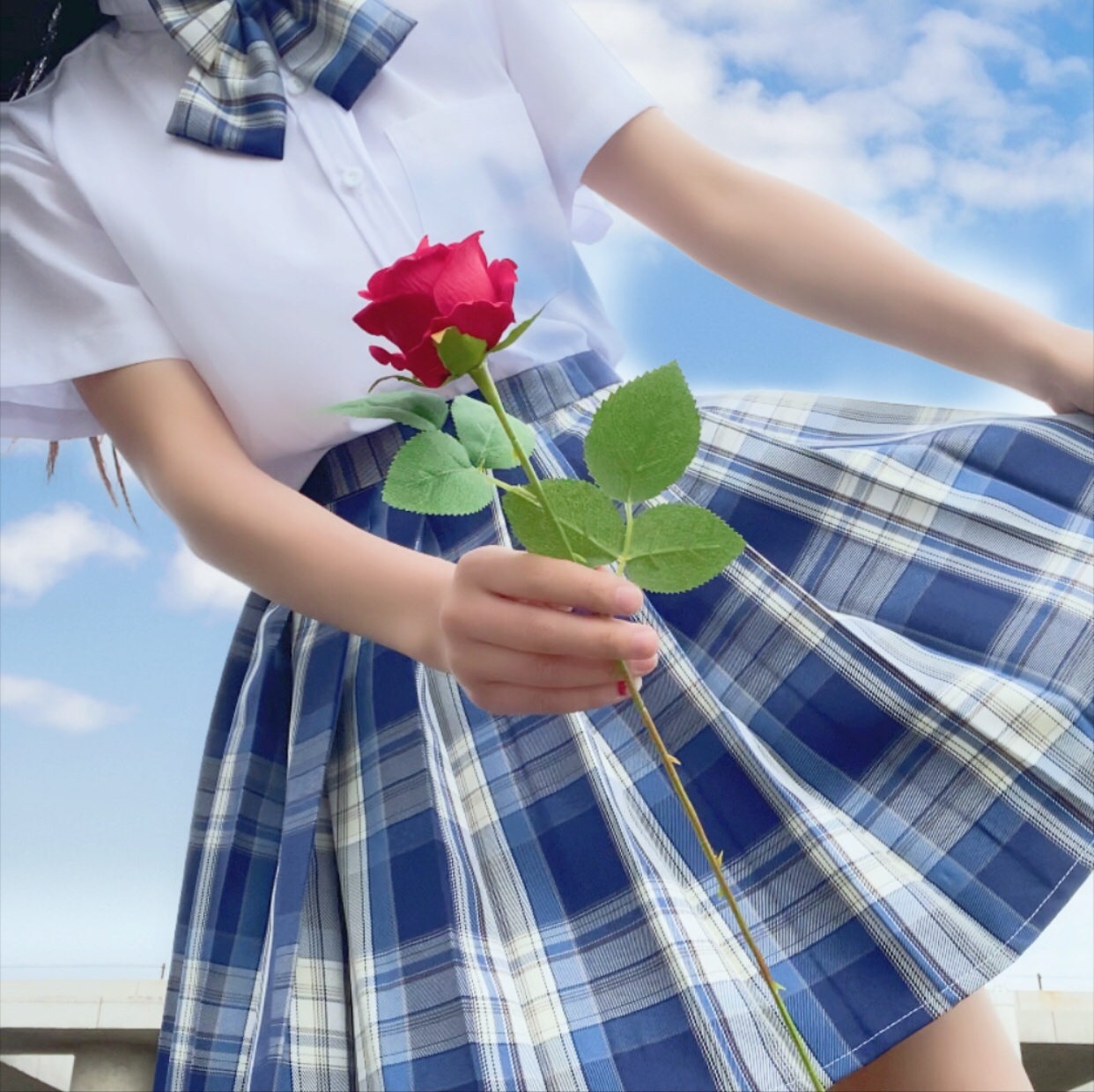 实拍现货 咩阿jk制服裙日系校供感格子裙学生高腰百褶裙短兔缝缝