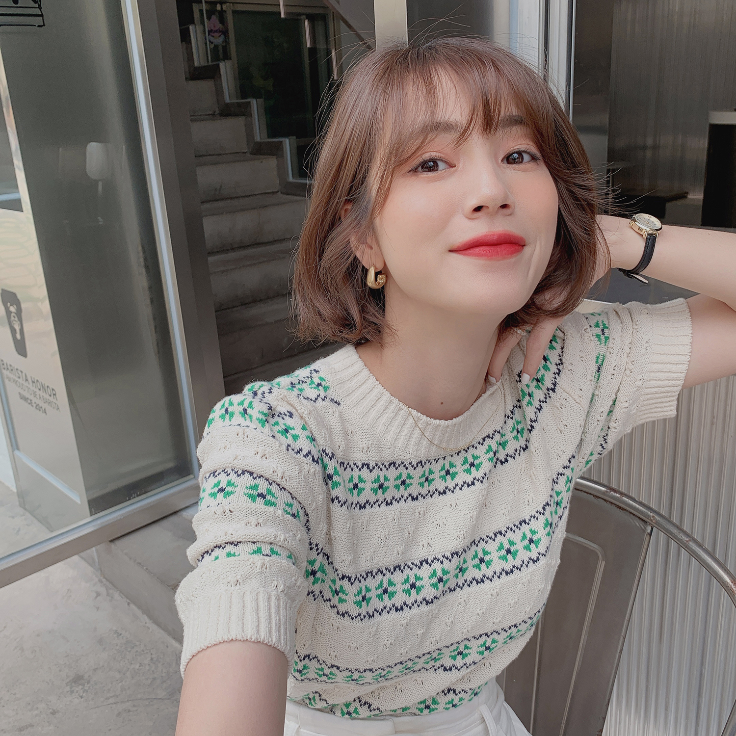Faerjia Korean 2020 new summer top women's thin small fragrance Pullover Sweater