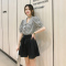 实拍洋气套装女娃娃领JK制服夏季短袖格子衬衫高腰半身裙两件套轮播图5