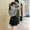 实拍洋气套装女娃娃领JK制服夏季短袖格子衬衫高腰半身裙两件套轮播图2