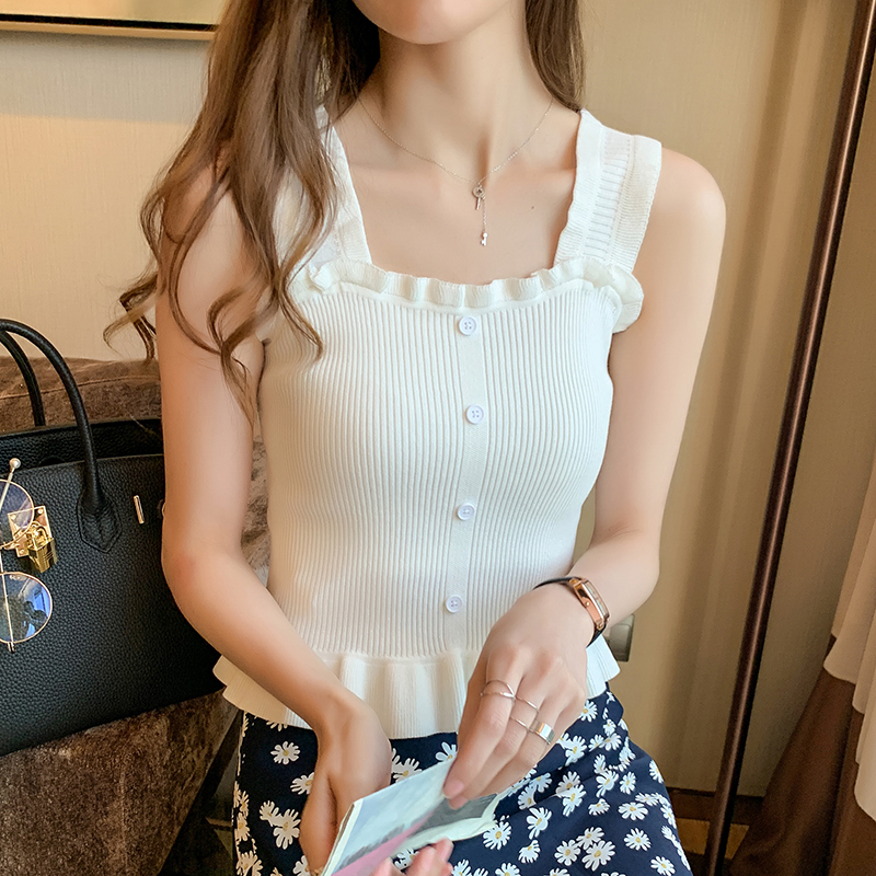 MY2308# 新款韩版新款性感女装内搭上衣打底针织无袖吊带背心夏女裝貨源服裝批發