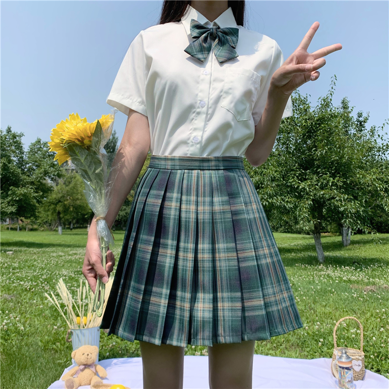 现货森林来信jk制服裙学院风格子裙日系高腰百褶裙兔姬舍