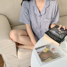 批发实拍#新品 <b class='q'>婴儿</b>棉樱桃印花短袖<b class='q'>短裤</b>睡衣家居服套装