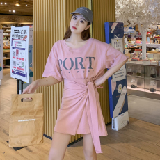 少女感穿搭套装甜美小个子2020年新款女夏季粉色T恤半身裙两件套