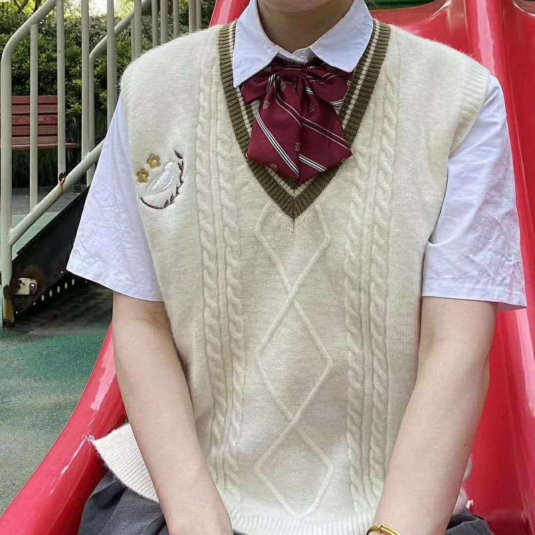 小椿同款背心毛衣jk制服校服女纯棉针织马甲可爱清纯学院日系上衣