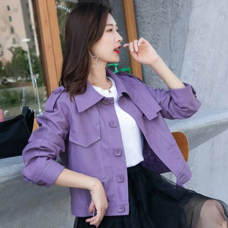 实拍韩版个性皮衣女外套短款2020新款修身时尚水洗皮机车小皮夹克