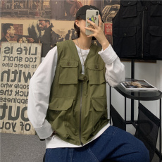 批发2020男款外套马甲纯棉单件上衣马甲韩版潮实拍