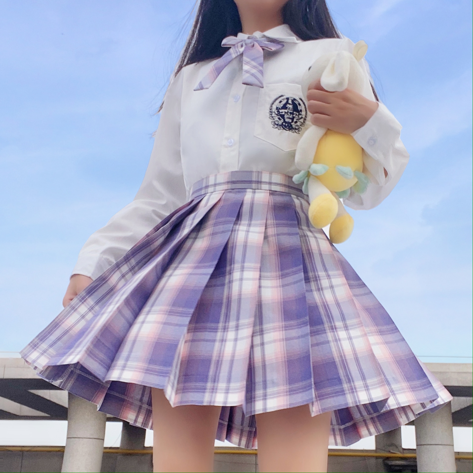 实拍现货 芋泥蛋糕 夏季jk制服裙学生格裙日系软妹短裙百褶裙