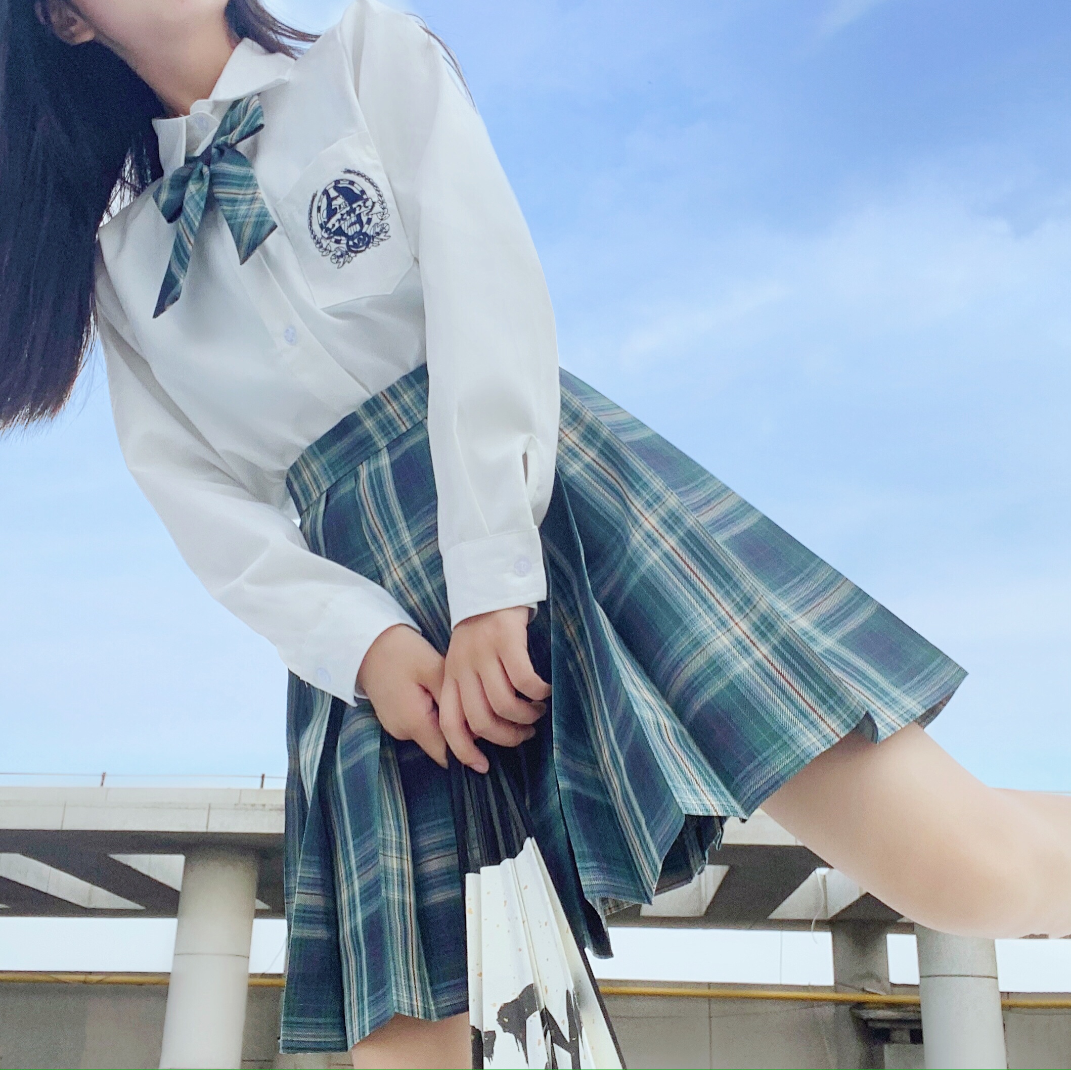 实拍现货 秋季森林来信长袖 jk制服裙学院风格子裙日系高腰百褶裙