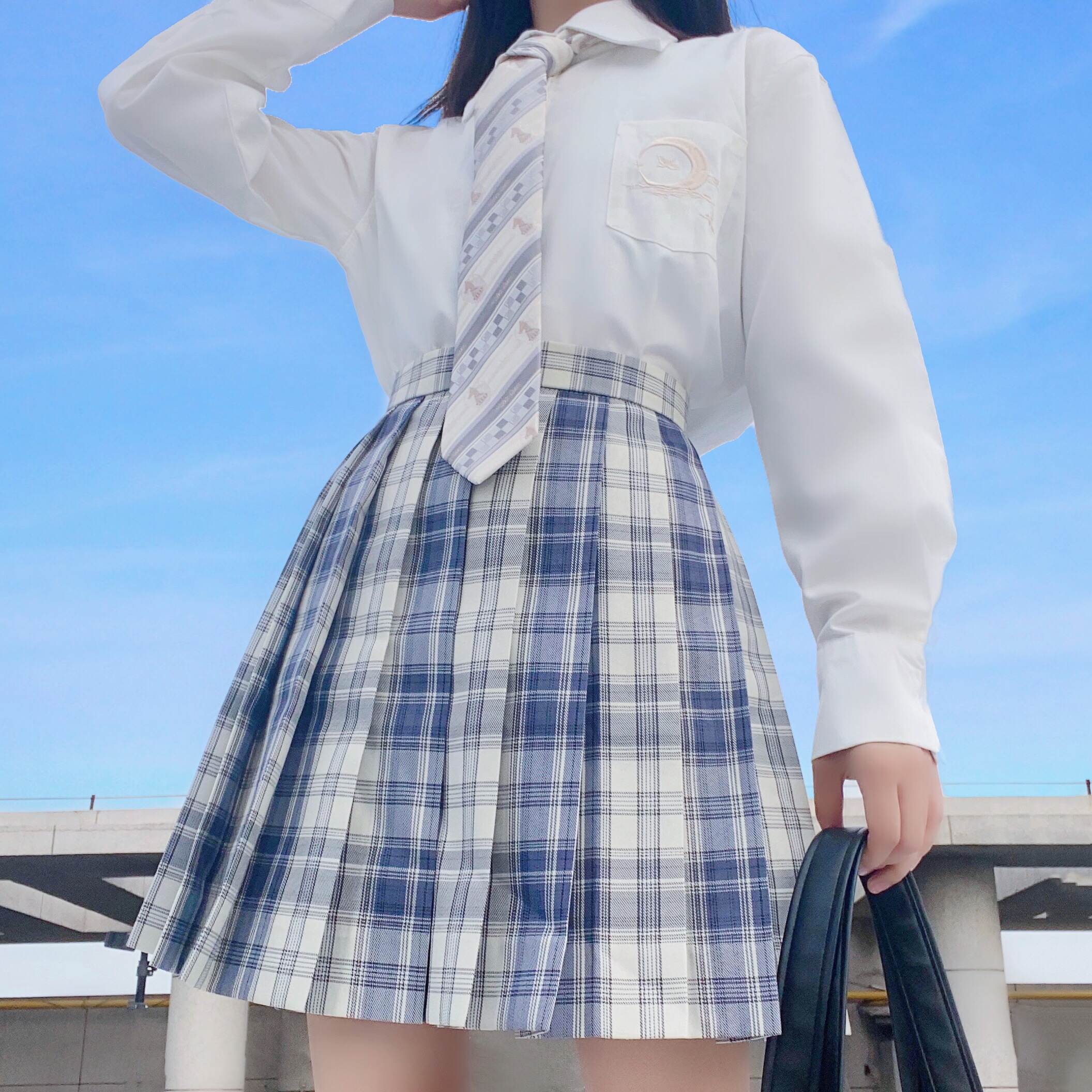 实拍现货 秋季 jk制服裙学院风*lolita内搭jk衬衫加格裙