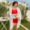 2020韩国ins风仙女范分体游泳衣保守遮肚显瘦性感温泉针织泳装女轮播图3