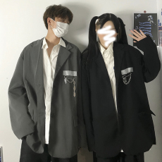 批发实拍控价68原宿风chic暗黑系翻领宽松<b class='q'>街头</b>学生上衣情侣西装外套