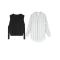 Polo领竖条衬衫+黑色针织马甲两件套女2020春季新款韩版时尚上衣轮播图5