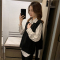 Polo领竖条衬衫+黑色针织马甲两件套女2020春季新款韩版时尚上衣轮播图2