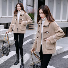 2020秋冬加厚颗粒绒羊羔毛皮草外套女短款仿羊羔绒羊剪绒皮毛一体