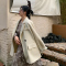 李潇洒画家系列秋冬暖暖印花加绒连衣裙＋皮革吊带女大码显瘦套装轮播图4