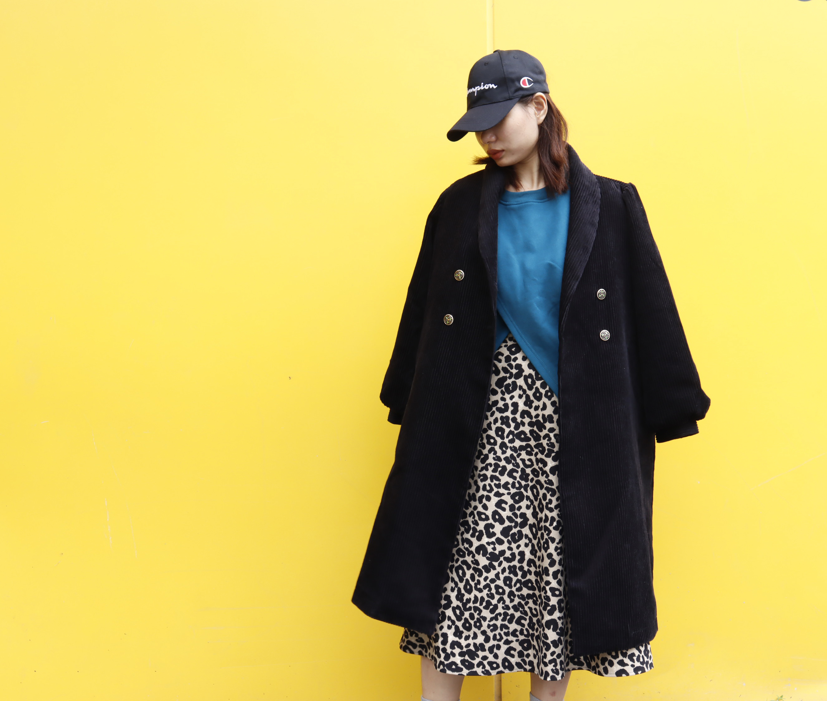 四粒扣大衣加厚中长款宽松灯芯绒外套女冬