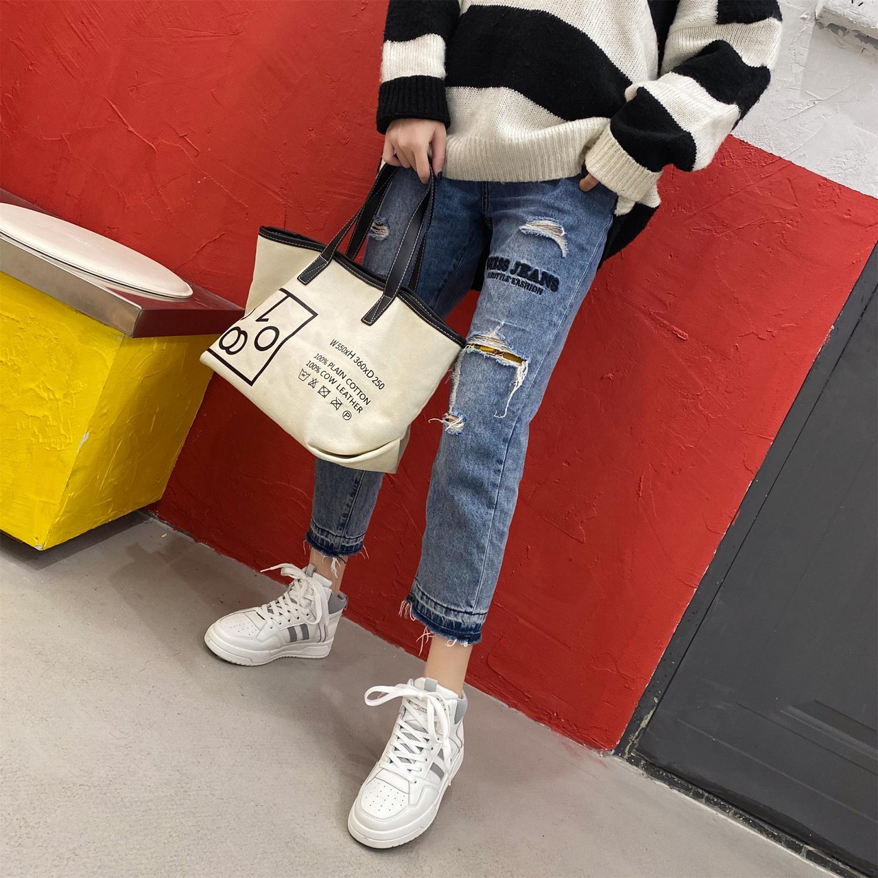 高帮女鞋学生板鞋小白鞋
