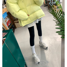 批发已出货    网红时尚纯色百搭高腰加绒薄绒<b class='q'>打底裤</b>女秋冬外穿