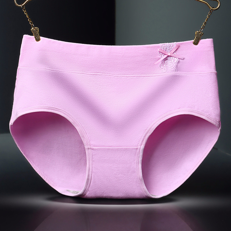 爆款纯棉女士三角裤中腰100%档部全棉女款内裤透气提臀底裤女内裤