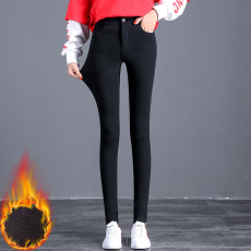 批发打底裤女外穿<b class='q'>春</b>秋冬2025新款黑色加绒小脚高腰显瘦百搭铅笔黑裤子