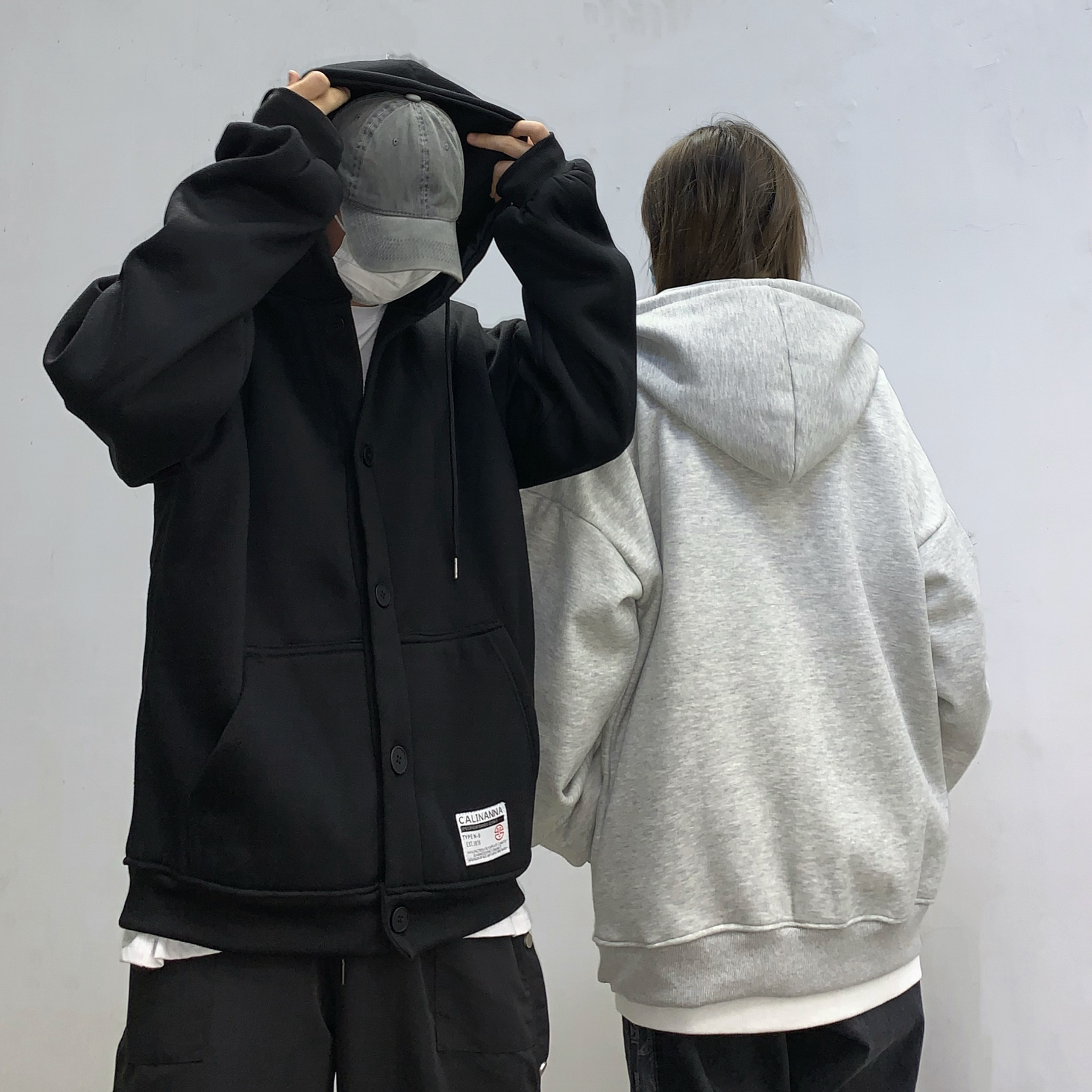 实拍 控价 3 2020冬季新款韩风世博绒男女开衫纽扣大卫衣