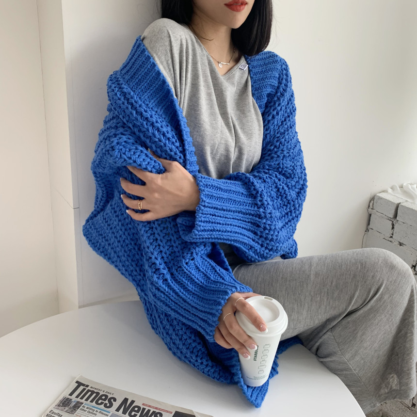 지금 캐주얼 스웨터 길다 재킷