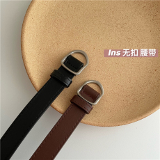 批发实拍实价  ins韩版学生简约腰带女细皮带黑色无孔百搭皮带