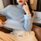 加绒毛衣女2020年秋冬新款加厚一体绒半高领内搭打底外穿针织衫轮播图5