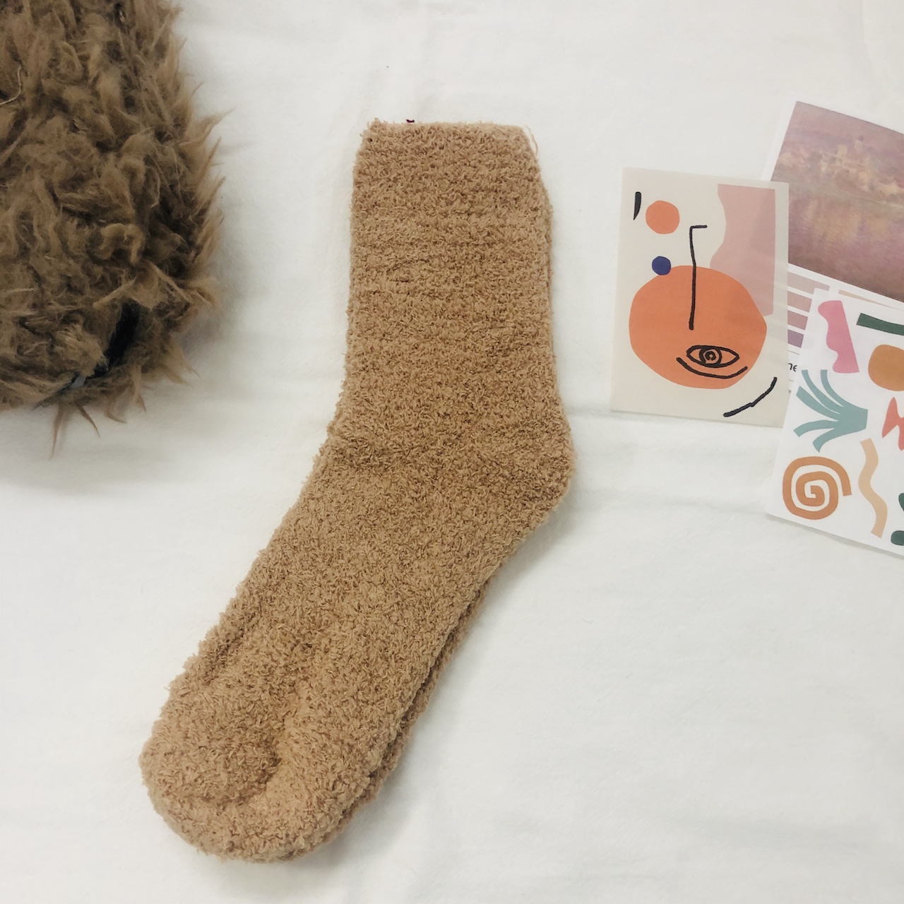 实拍实价 冬季睡眠袜家居加厚保暖地板袜男女同款珊瑚绒袜子