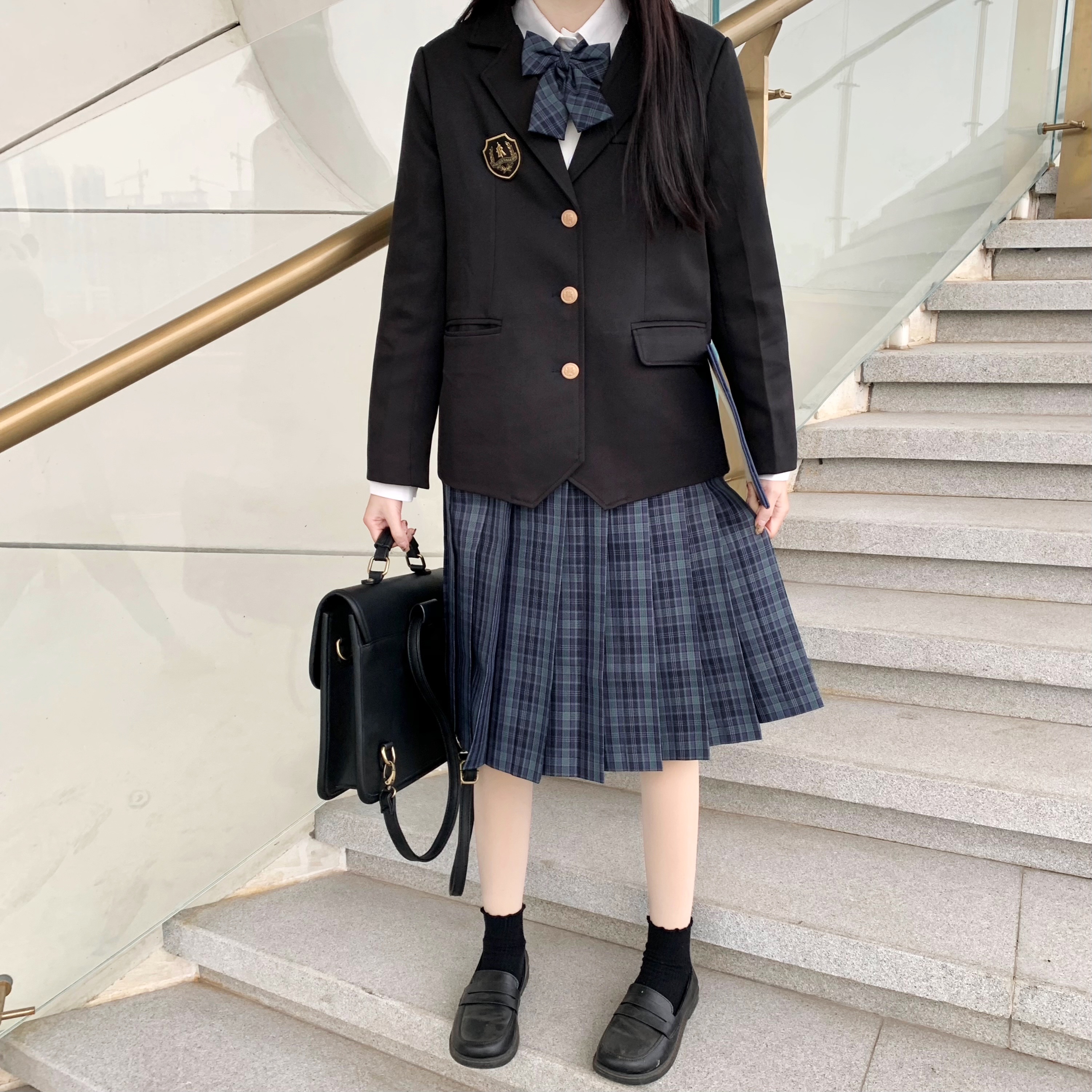 实拍现货 2021春季新款 jk 成品布格裙-小兔快跑海苔格裙#28.