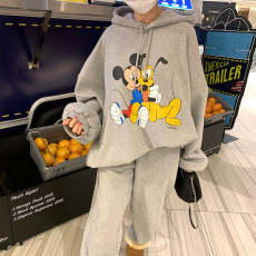 批发原版  加绒bf宽松慵懒风网红时尚<b class='q'>米奇</b>卫衣套装女冬