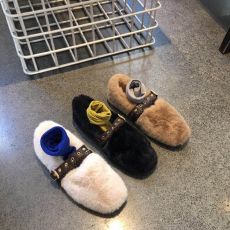 批发简单舒适真兔毛毛女鞋