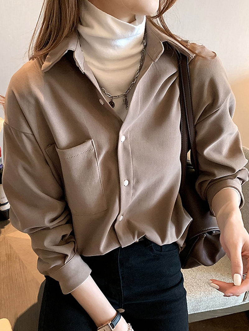 灯芯绒白衬衫女春秋2021新款设计感小众百搭上衣复古港味长袖衬衣