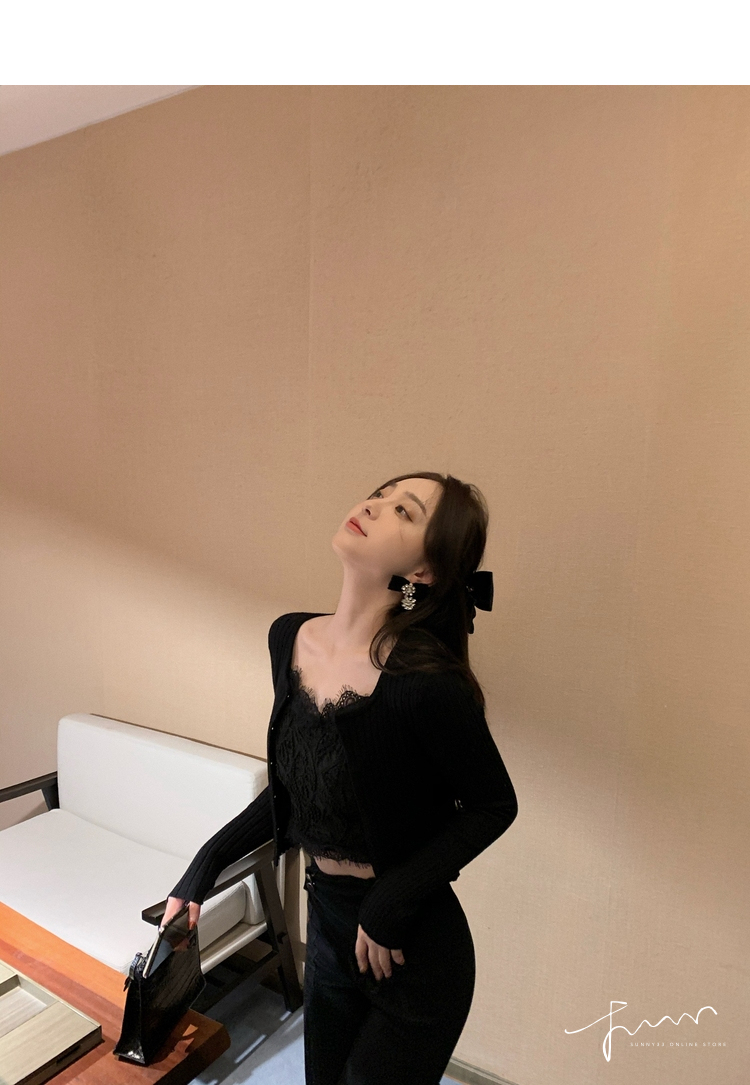 林珊珊小羽毛盘花花边吊带颜值爱了性感狙击很难不心动