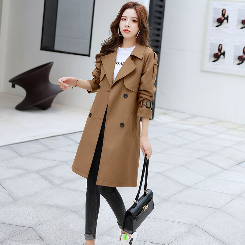 风衣女中长款矮小个子2020年新款韩版春秋流行英伦风气质外套大衣