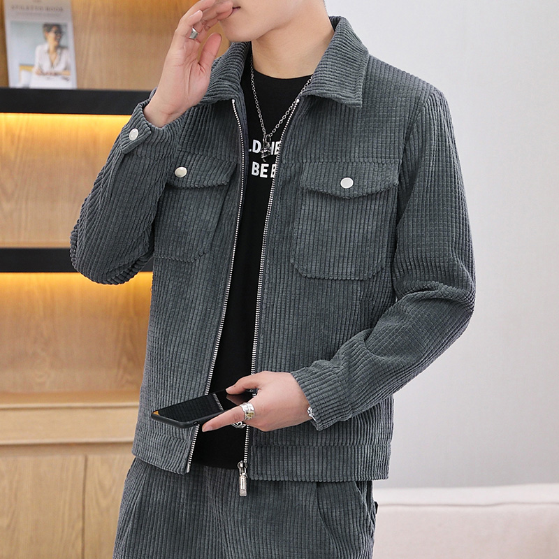 男夹克男灯芯绒男2021春季新款宽松韩版潮牌上衣