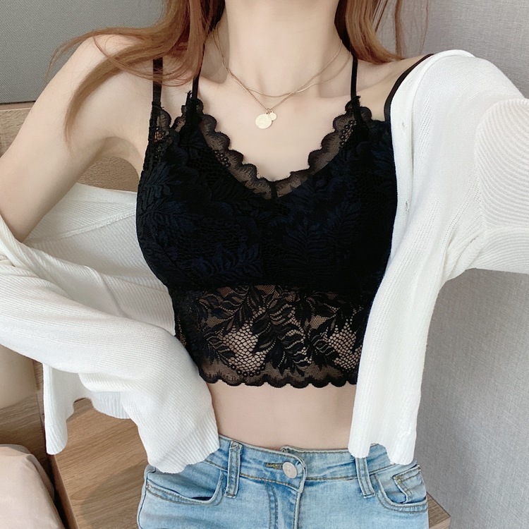2021年新款韩版蕾丝美背吊带背心女装内搭网红洋气百搭内衣潮