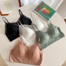 批发实拍春夏款<b class='q'>网纱</b>打底吊带背心带胸垫内搭打底衫短款简约风裹胸