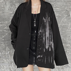 批发实拍chic暗黑系翻领宽松<b class='q'>街头</b>学生上衣情侣西装外套