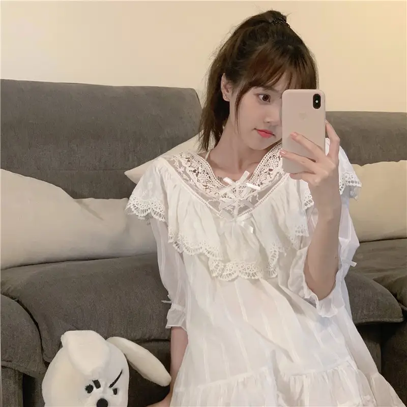 플라워 레이스 홈웨어 세트 상세 이미지 6