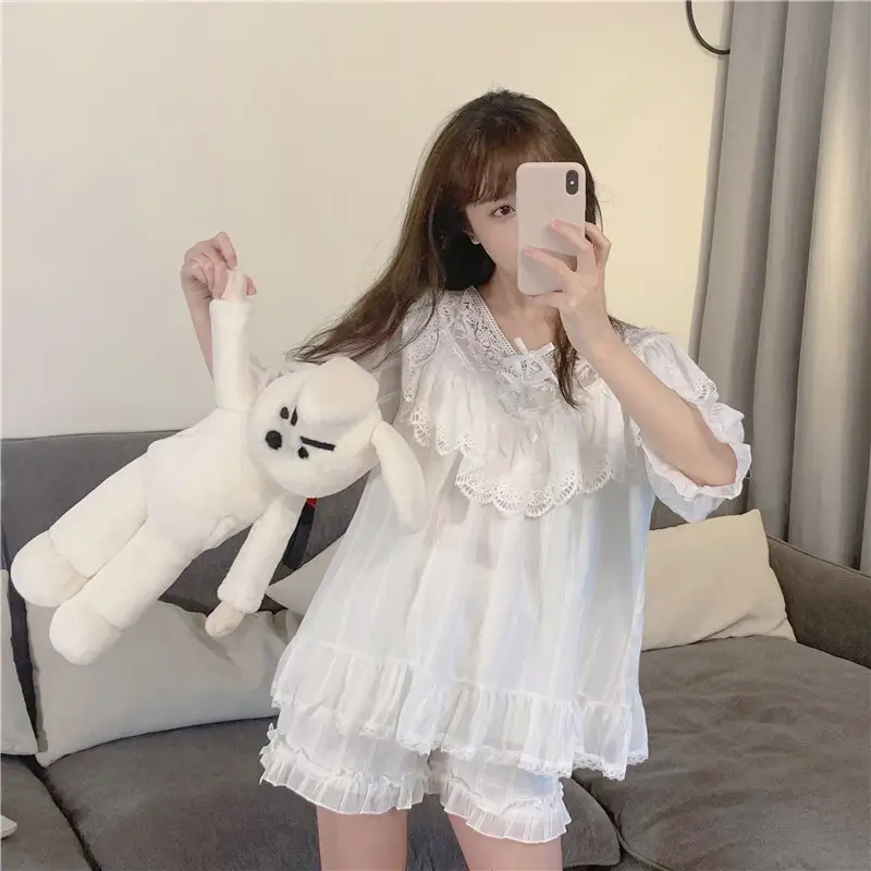플라워 레이스 홈웨어 세트 상세 이미지 8