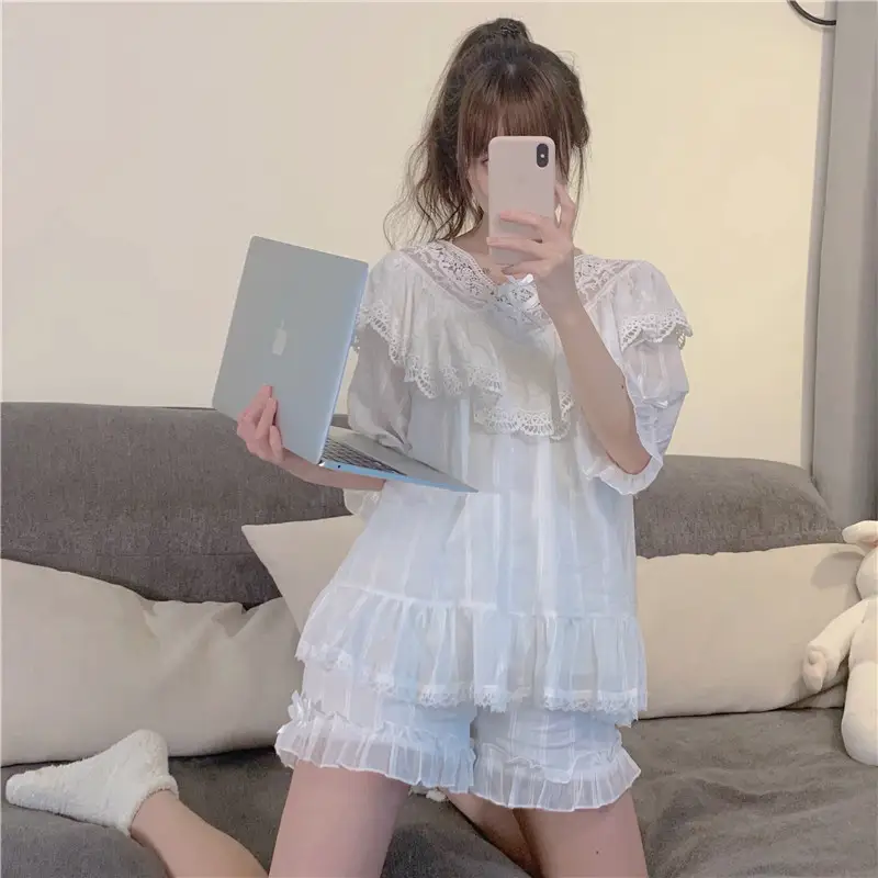플라워 레이스 홈웨어 세트 상세 이미지 10
