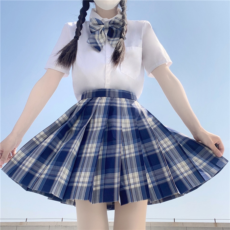 实拍现货 咩啊jk制服裙日系校供感格子裙学生高腰百褶裙短兔缝缝
