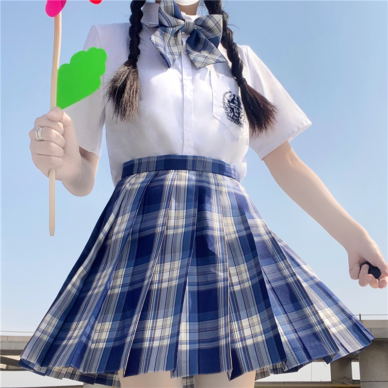 实拍现货 咩啊jk制服裙日系校供感格子裙学生高腰百褶裙短兔缝缝