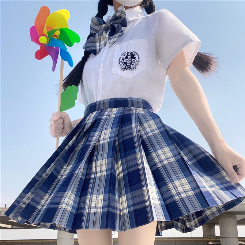 实拍现货 咩啊jk制服裙日系校供感格子裙学生高腰百褶裙短兔缝缝